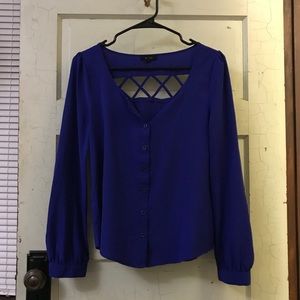 Blue button up dress shirt